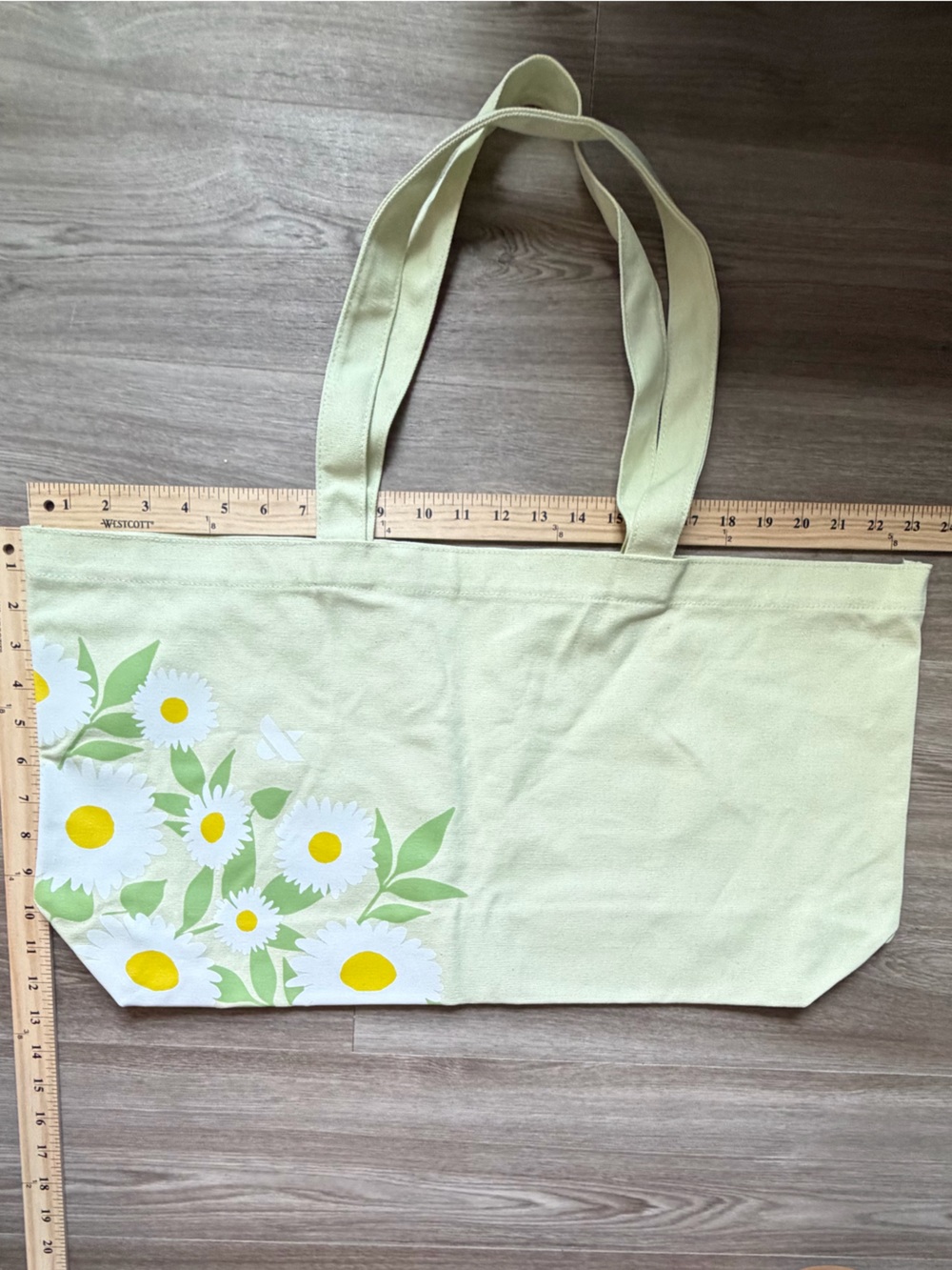 Exclusive Olive & June Daisy Print Canvas Tote Bag - Light Green